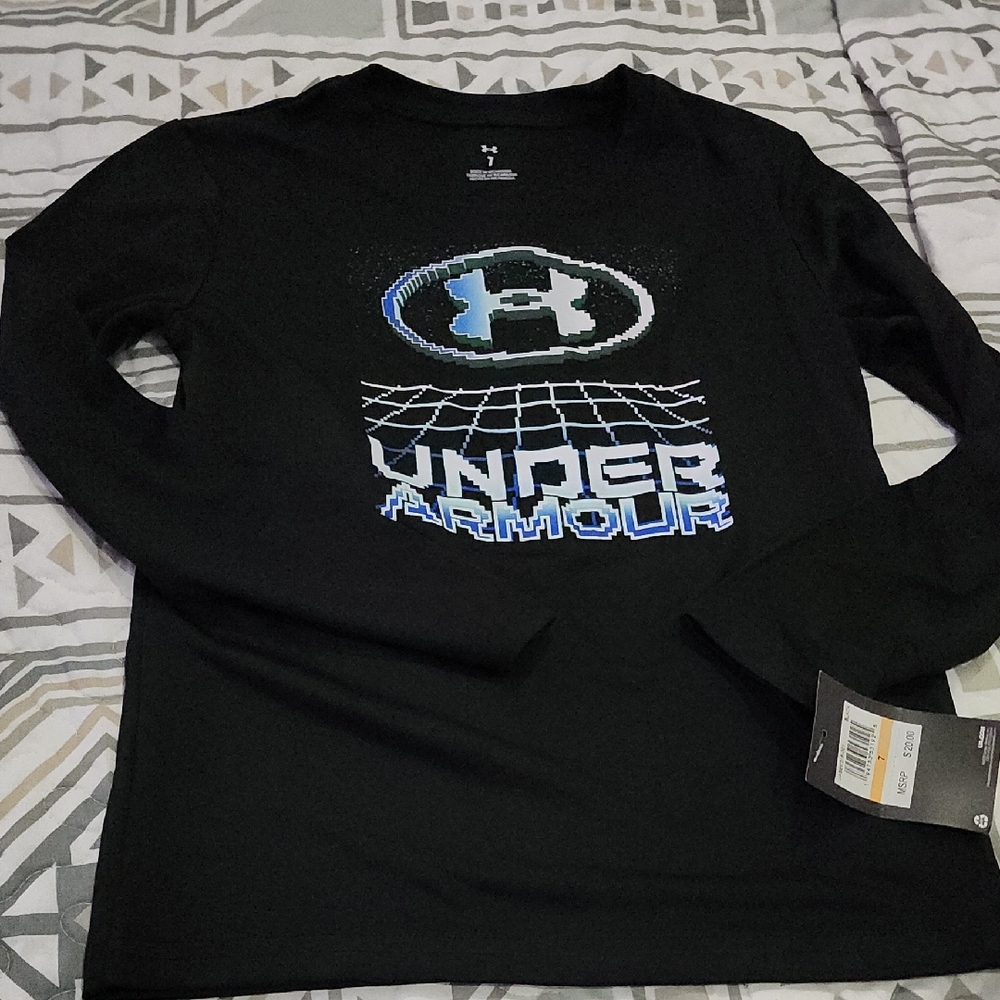 Under Armour Black Shirt with Blue and White Logo